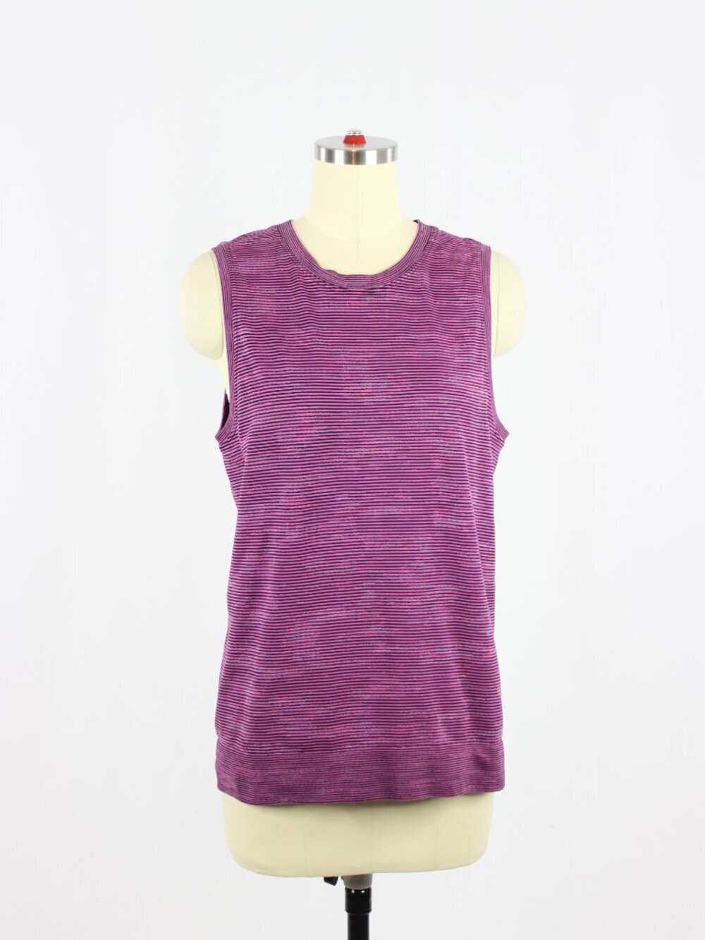 LULULEMON Chroma Check Stripe Vivid Plum Swiftly Relaxed Muscle Tank, Size 6